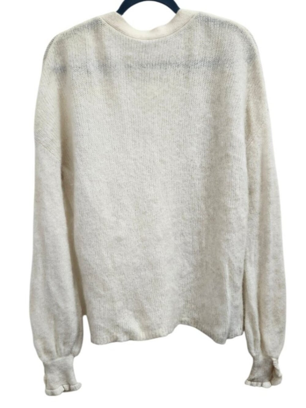 Sézane Paris Mohair Wool Blend Cardigan Ivory Button Front Oversized M/ L - Picture 9 of 16